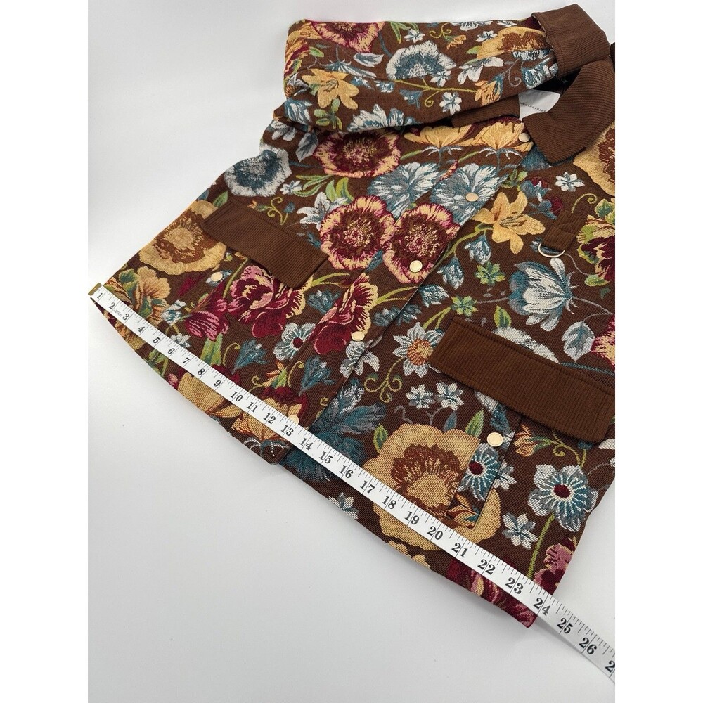 Anthropologie Avec Les Filles Floral Tapestry Jacket Women's XL Brown Corduroy - Picture 5 of 13